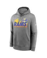 Men's Nike Heathered Gray Los Angeles Rams Local Pullover Hoodie