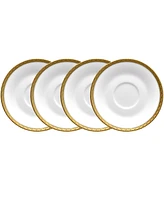 Noritake Charlotta Gold Set of 4 Saucers, Service For 4 - White and Gold