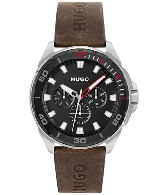 Hugo Men's Fresh Genuine Leather Strap Watch