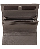 Mancini Women's Pebbled Collection Rfid Secure Trifold Wallet