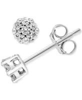 Diamond Cluster Stud Earrings (1/5 ct. t.w.) in 14k White Gold