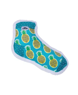 Squeaking Pineapple Printed Sock Comfort Plush Dog Toy