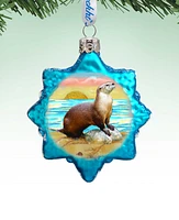 Designocracy Sea Otter Mercury Holiday Ornament