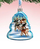 Designocracy Sleigh Dogs Mercury Holiday Ornament