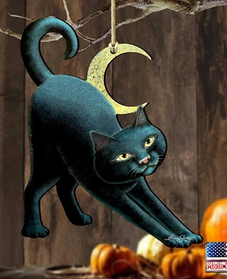 Designocracy Black Cat Holiday Ornaments, Set of 2