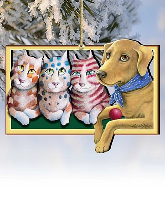 Designocracy the Dog Pets Holiday Ornaments, Set of 2