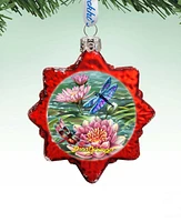 Designocracy Dragonflies and Water Lilies Mercury Holiday Ornament