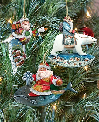 Designocracy Travel Ride Holiday Ornaments, Set of 3