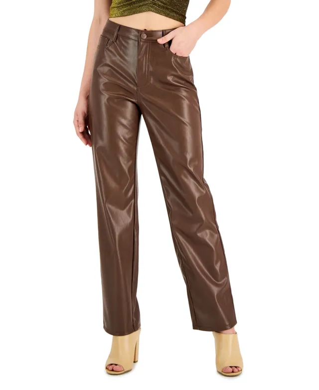 Dollhouse Junior Plus Vegan Leather Flare Pants 