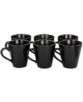 Elama Gold-Tone Trim Mateo 6 Piece Stoneware Mug Set, Service for 6