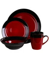 Elama Toro 16 Piece High Gloss Dinnerware Set, Service for 4