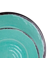 Elama Turquoise 12 Piece Lightweight Melamine Dinnerware Set, Service for 4
