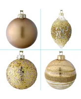 National Tree Company 20 Piece Christmas Tree Ornament Set, Yuletide Glam Collection - Gold