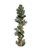 National Tree Company 9' Magnolia Mix Pine Garland with Led Lights and Bows