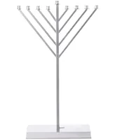 Coated Hanukkah Menorah for Synagogue, Large - Silver