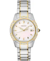 Seiko Women's Diamond (1/6 ct. t.w.) Two Tone Stainless Steel Bracelet Watch 33mm