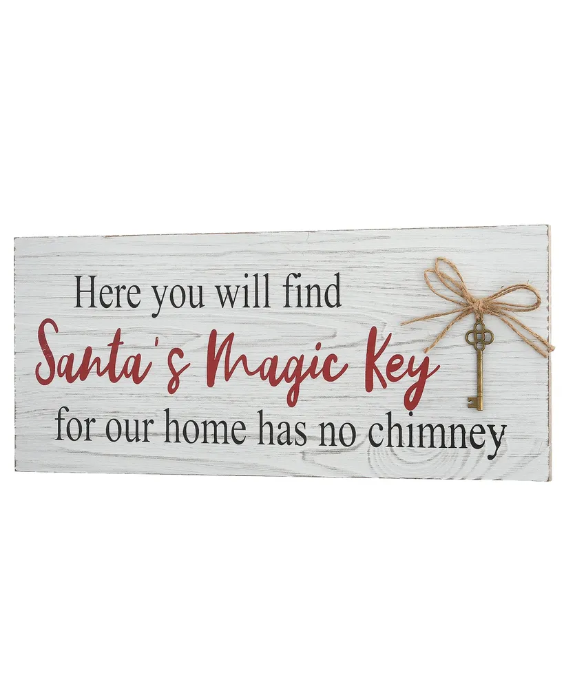 National Tree Company 16" Santa's Key Tabletop Sign