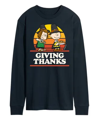 Airwaves Men's Peanuts Giving Thanks Long Sleeve T-shirt