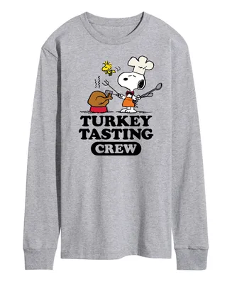 Airwaves Men's Peanuts Turkey Tasting Crew Long Sleeve T-shirt