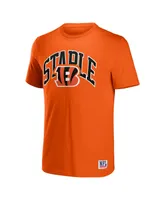 Men's Nfl X Staple Orange Cincinnati Bengals Lockup Logo Short Sleeve T-shirt