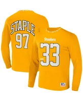 Men's Nfl X Staple Yellow Pittsburgh Steelers Core Long Sleeve Jersey Style T-shirt