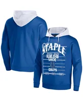 Men's Nfl X Staple Blue Indianapolis Colts Oversized Gridiron Vintage-Like Wash Pullover Hoodie