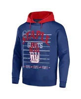 Men's Nfl X Staple Blue New York Giants Oversized Gridiron Vintage-Like Wash Pullover Hoodie