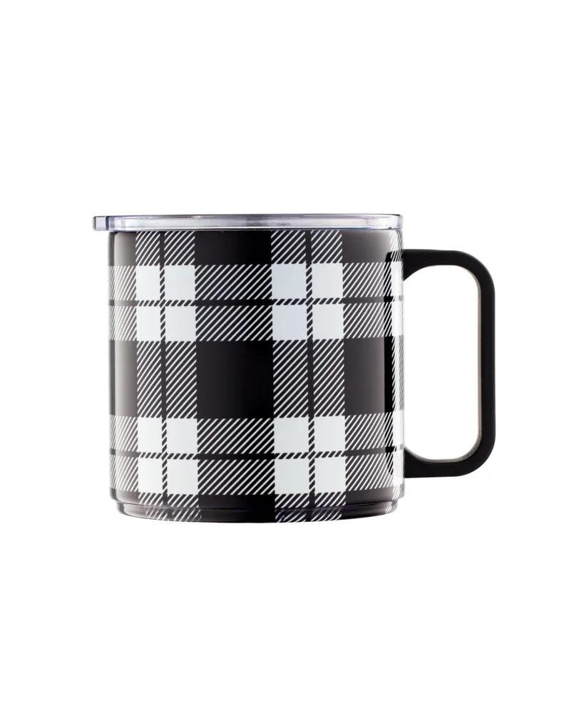 Cambridge Stackable Plaid Insulated Coffee Mugs, Set of 2