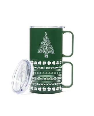 Cambridge Stackable Tree Insulated Coffee Mugs, Set of 2