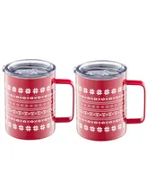 Cambridge Insulated Fair Isle Pattern Coffee Mugs, Set of 2