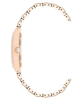 Anne Klein Women's Three-Hand Quartz Rose Gold-Tone Alloy with Taupe Ceramic Bracelet Watch, 32mm