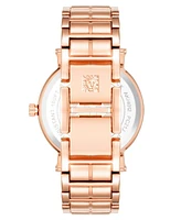 Anne Klein Women's Three-Hand Quartz Round Rose Gold-Tone Alloy Bracelet Watch, 36mm