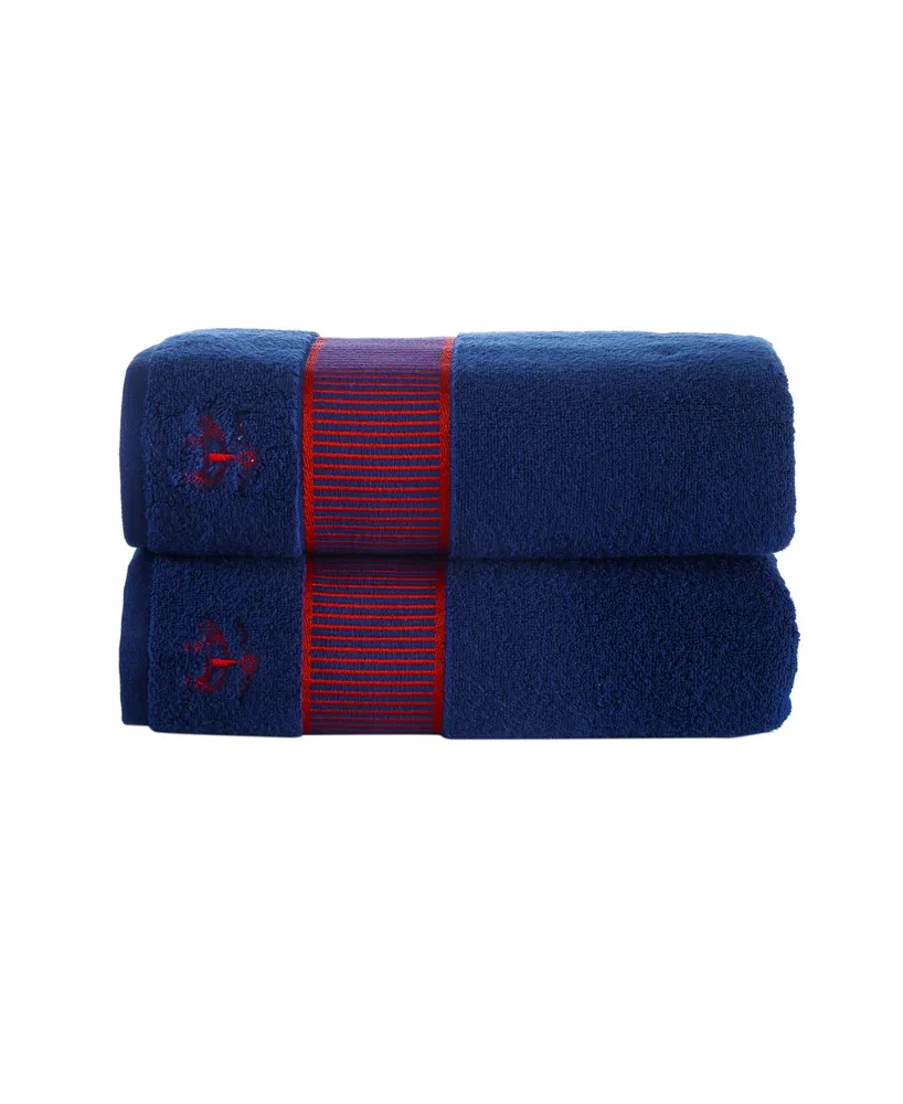 Brooks Brothers Fancy Border 2 Piece Turkish Cotton Bath Towel Set