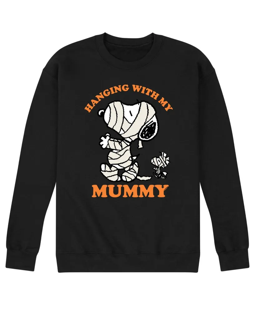 Airwaves Men's Peanuts Hanging With Mummy Fleece T-shirt