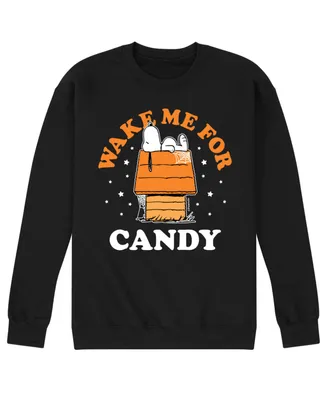 Airwaves Men's Peanuts Wake Me For Candy Fleece T-shirt