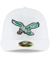 Men's New Era White Philadelphia Eagles Throwback Logo Omaha Low Profile 59FIFTY Fitted Hat