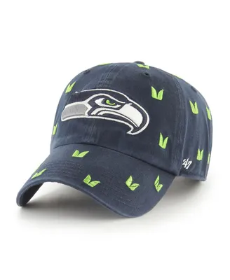 Women's '47 College Navy Seattle Seahawks Confetti Clean Up Adjustable Hat