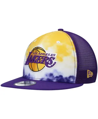Men's New Era Purple Los Angeles Lakers Hazy Trucker 9FIFTY Snapback Hat