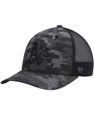 Men's '47 Camo, Charcoal Oakland Athletics Tonal Trucker Snapback Hat