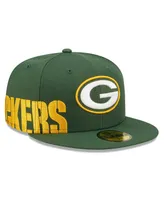 Men's New Era Green Green Bay Packers Side Split 59FIFTY Fitted Hat