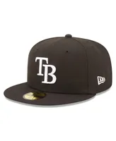 Men's New Era Black Tampa Bay Rays Team Logo 59FIFTY Fitted Hat