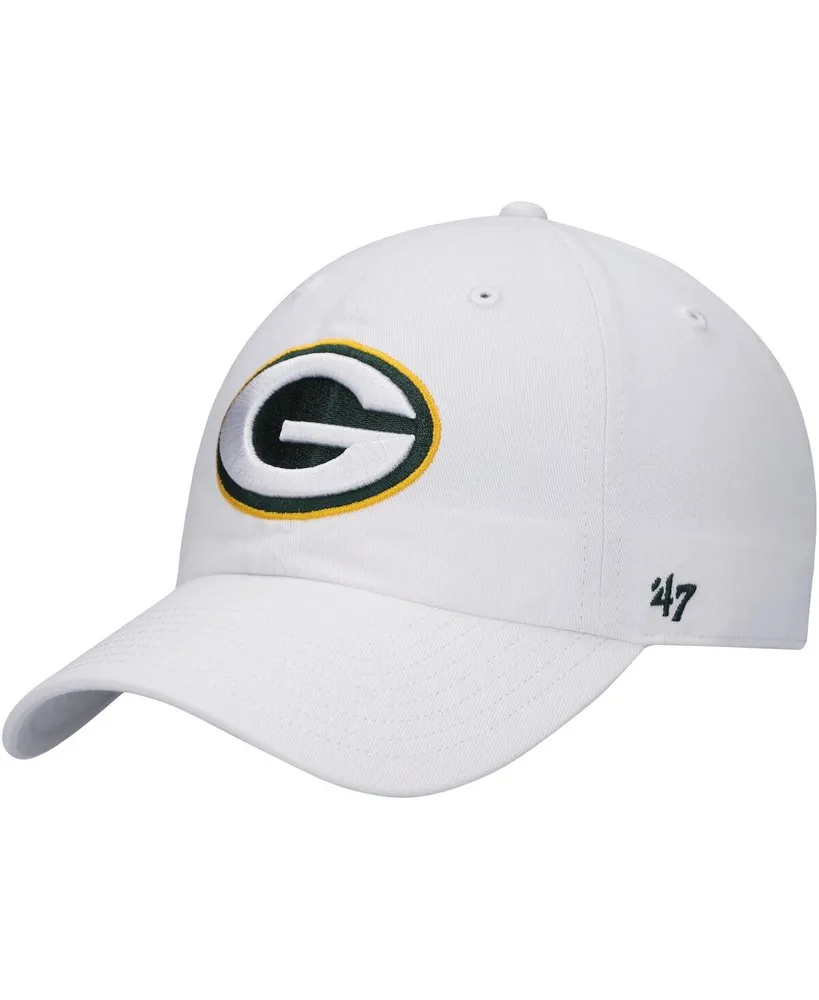 Men's '47 Brand White Green Bay Packers Clean Up Adjustable Hat