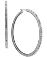 Karl Lagerfeld Paris Large Pave Hoop Earrings, 2.2"