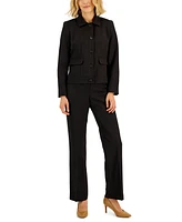 Le Suit Heathered Five-Button Jacket & Kate Pants, Regular and Petite Sizes