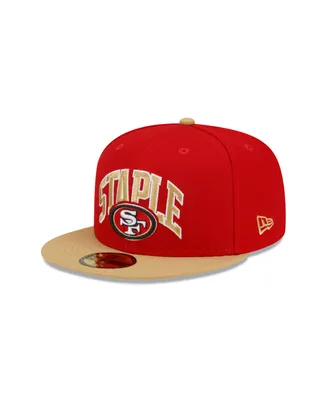 Men's New Era X Staple Scarlet, Gold San Francisco 49ers Pigeon 59FIFTY Fitted Hat