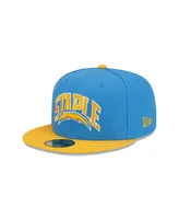 Men's New Era X Staple Powder Blue, Gold Los Angeles Chargers Pigeon 59Fifty Fitted Hat