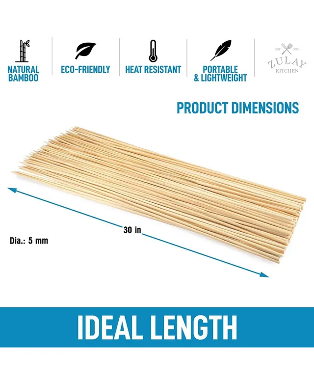 Zulay Kitchen Extra Long Bamboo Roasting Sticks - 40 Pc