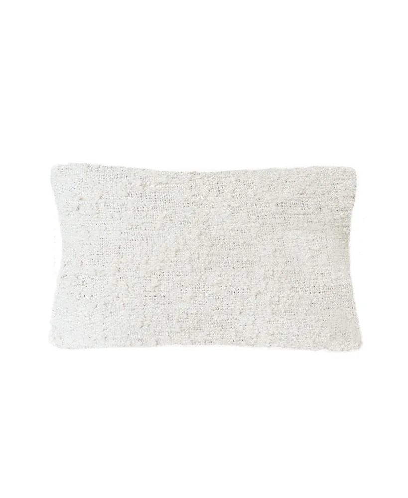 Ivory Boucle Throw Pillow with Down-Alternative Insert 23