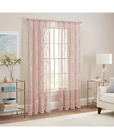 Waverly Sherry Floral Lace Sheer Rod Pocket Curtain Panel