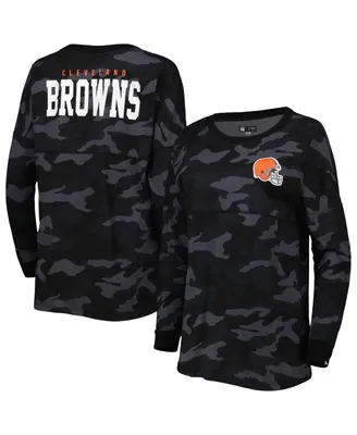 Women's New Era Black Cleveland Browns Camo Long Sleeve T-shirt